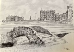 The Old Course St Andrews signed limited edition print - no. 117/1000 signed with artists initials/