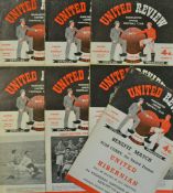 1953/1954 Manchester United home match programmes v Middlesbrough, Liverpool, Tottenham Hotspur,