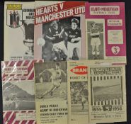 Selection of Hearts programmes including homes 1956/1957 Airdrie, 1958/1959 Royal Standard (EC),