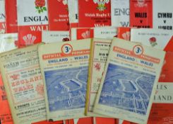 Collection of England v Wales rugby programmes from 1950-1986 (H&A) - played at St. Helen's, Cardiff