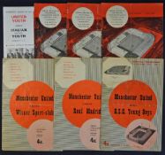 Collection of Manchester United friendly match programmes to include 1958/1959 Young Boys, Wiener