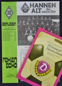 1977/1978 European Cup Dynamo Dresden v Liverpool football programme date 2 November, plus