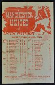 1945/1946 Manchester United v Burnley War League North match programme, single sheet. Good.