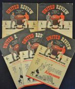 1947/1948 Manchester United home football programmes to include Sunderland, Derby County, Manchester