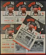1954/1955 Manchester United football programmes v Charlton Athletic, Blackpool, Bolton, Manchester