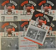 1954/1955 Manchester United football programmes v Cardiff City, WBA, Aston Villa, Newcastle Utd,