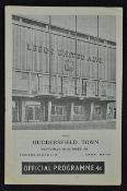 1961/1962 Leeds United v Huddersfield Town 4 October 1961, football league cup match programme.