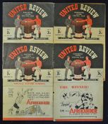1947/1948 Manchester United home football programmes to include Aston Villa, Middlesbrough, Burnley,