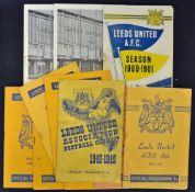Selection of 1950s onwards Leeds United match football programmes to include 1948/49 v Sheffield