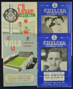 1949/1950 Chelsea v Manchester United football programme plus Fulham v Manchester Utd, Aston Villa v