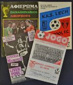 European Cup Liverpool away football programmes 1984/1985 such as Lech Poznan, Benfica (scarce),