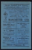 1962/1963 Lancashire Cup Chester v Manchester United at Sealand Road dated 28 November 1962. Good.
