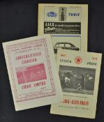 Leeds United away football programmes in European competitions to include 1966/1967 DWS, 1970/1971