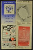 Selection of Leeds United away programmes to include 1953/1954 Crystal Palace (F), 1954/1955 Bury,