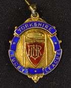 1961/62 Yorkshire Rugby League winners medal - silver gilt and enamel medal won by Wakefield Trinity