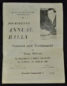 Signed 1965 Jimmy McGrory Testimonial concert programme dated Sunday 7 March, more signatures
