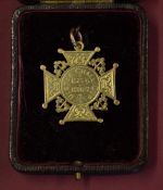 Rare 1880's Ulster Challenge Cup Rugby 9ct gold medal - engraved on the obverse 