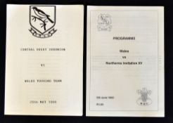 2x 1990 Wales rugby tour to South Africa programmes to incl v Northerns Invitation XV and vs Central