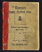 Rare 1906 Cardiff Rugby Club signed book titled 