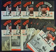 1957/1958 Manchester United home programmes nos. 2, 3, 5, 7, 8, 10, 12, 13, 15, 16, 18, 23, 25,