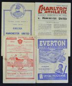 Manchester United away football programmes to include Everton 1947/1948, Liverpool 1948/1949,