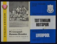 1972/1973 UEFA Cup Dynamo Dresden v Liverpool football programme dated 21 March match programme (