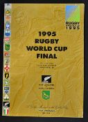 1995 Rugby World Cup final programme - New Zealand (12) v South Africa (15) and unforgettable