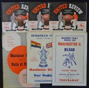 Manchester United European Cup home programmes to include 1956/1957 Borussia Dortmund, Bilbao,