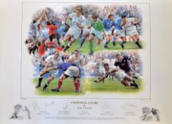 2003 England Rugby Grand Slam season signed limited edition print - titled 