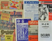 European Cup Liverpool away football programmes 1982/1983 including Dundalk, HJK Helsinki, Widzew