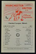 Scarce issue 1972/1973 Manchester United Reserves v Bury postponed match programme dated 6th January