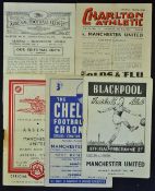 Manchester United away football programmes to include 1946/1947 Arsenal, 1947/1948 Charlton