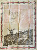 Large Printed Silk Featuring The Vision Of The Angel Of Mons 1915 attractively printed on silk