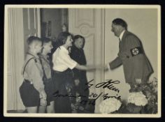Adolf Hitler Signed Photo-card stamped Hoffman to the reverse, signed by Hitler and dated '20