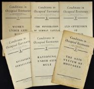 H.M.S.O. Condition in Occupied Territories Booklets includes 1-5 plus no. 7 booklets, 'The Axis