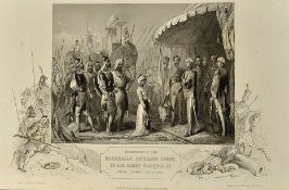 India - Punjab - Sikh Submission Of Maharaja Dhuleep Singh Engraving 1846 an intricate steel