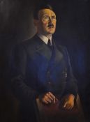 Fine Adolf Hitler by Rudolf Gerhard Zill 1943 Poster on Linen 'Adolf Hitler ist der Sieg!' depicts
