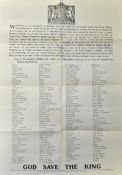 Abdication of The King Poster 1936 dated 12th December 1936. Royal Arms at top Stating that with the