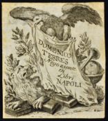 Scarce Grand Tour Visiting Card 'Domenico Terres c.1770s a noted Book Publisher in Naples,