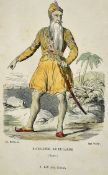 India Ranjit Singh First Sikh Emperor of Lahore 1855 hand colour engraving Paris 1855, editor J.