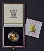1993 Gold Proof Sovereign Coin Royal Mint appears in good condition, complete with original box