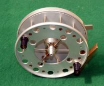 REEL: Unusual Allcock Aerial pattern alloy lever check reel, 4.5