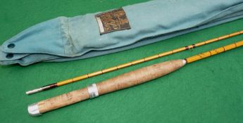 ROD: Fine Hardy CC de France 8' 2 piece Palakona trout fly rod, No.H27820, burgundy close whipped