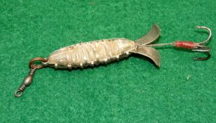 LURE: Rare early double sided glass lure bait, 1.75