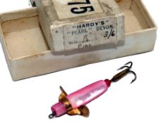LURE: Rare Hardy Pink Mother of Pearl Devon minnow. 1.25