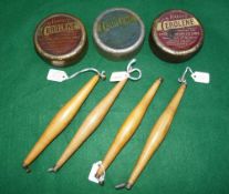 ACCESSORIES: (7) Collection of 3 Hardy Cerolene tins with burgundy and blue labels plus 4 Hardy