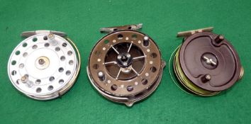 REELS: (3) Mordex Major Aerial style alloy Centrepin reel, 4.5