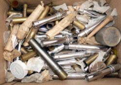 ROD FITTINGS: Large collection of vintage brass and nickel rod ferrules mainly salmon size , some