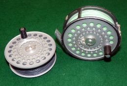 REEL & SPOOL: (2) Hardy St. Aidan lightweight series alloy fly reel, rim tension regulator, U shaped
