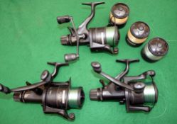 REELS: (3) Set of 3 Shimano 8010 Aero XT-7 Baitrunner reels, twin handle models, rear drag with free